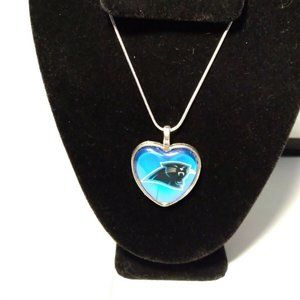 Carolina Panthers NFL Heart Charm w/ 925 Chain NEW